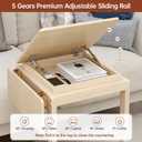 OtterOasis C Shaped End Table, Rolling Side Table with 4-Way Convertible Desktop, Wooden C Table with Multi-Functional Folding Tray, Side Table for Couch, Living Room, Bedroom, White Oak