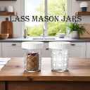 4 Pack Glass Canning Jars with Lids, Glass jars with Airtight Lids, 20 oz Wide mouth Mason Salad jars,BPA Free Food Storage Containers for Yogurt Spice Sugar, fridge dishwasher safewhite