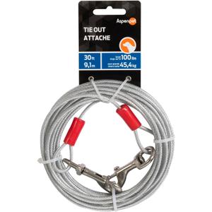 Aspen Pet Dog Tie Out Cable - 1700 lbs Break Strength - 30ft Cable