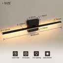 Modern Bathroom Vanity Light 24 Inch, 18W Black Bathroom Light Fixture Over Mirror, Dimmable 5CCT LED Wall Sconce Lighting for Restroom Mirro