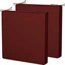 Outdoor Patio Chair Cushions Set of 2, Water-Resistant Fade-Proof Patio Seat Cushions, High Density Foam Non Slip Patio Cushion with Dual Straps for Patio Furniture Couch (Red, 22x22inches)