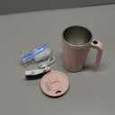 Self Stirring Mug, 12oz Electric Mixing Cup, Cream | Rechargeable, Gift for Coffee Lovers & Office Use(Rose Quartz)