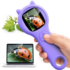 Microscope for Kids - Mini Pocket Handheld Microscope for Toddlers-STEM Educational Science Kit Toys for Christmas Birthday Gifts Toys for 5 6 7 8 9 10 11 12 Year Old GirlsPurple Microscope for Kids - Mini Pocket Handheld Microscope for Toddlers-STEM Educational Science Kit Toys for Christmas Birthday Gifts Toys for 5 6 7 8 9 10 11 12 Year Old GirlsPurple