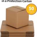 4x4x4 inches Shipping Boxes 50 Pack, Kraft Corrugated Small Cardboard Boxes for Mailing Packing, Brown