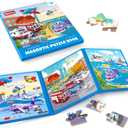 SYNARRY Air Land Water Transport Magnetic Puzzles for Toddlers 3-5, 20 Pieces Travel Puzzles for Kids Ages 4-6, Car Airplane Road Trip Activities Toys for 3 4 5 6 Year Old Boys Girls Birthday Gifts