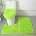 Eanpet Green Bathroom Rugs Sets 3Piece Bath Mat Solid Bath Rug Floor Mats Washable Shower Rug with U-Shaped Contour Rug Toilet Lid Cover Green