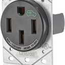 Leviton 50 Amp EV Charging Receptacle/Outlet, Heavy Duty, 1450R, Black