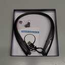 Bluetooth 5.0 Neckband Bluetooth Headphone, Sweat Resistant Noise Cancelling Stereo Headphones, and Retractable Ear Tips for Music, Conference, VideosRose Gold (Bright Black)