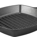 Bundle of Lodge 10.5 Inch Cast Iron Pre-Seasoned Square Grill Pan 