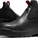 ROCKROOSTER Bakken Men's Black 6 inch Chelsea Boots, EH Rated Waterproof Slip-on Work Boots AK303-Soft Toe, AK323-Steel Toe, CP323-Comp Toe (9 Wide)
