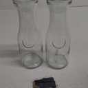 Set of 2 Glass Carafe with Lids, 1 Liter Water Pitcher Carafe for Mimosa Bar, Brunch, Cold Water, Beverage, Wine, Iced Tea, Lemonade - 2 Wooden Chalkboard Tags Included