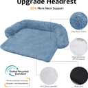 GGIB Calming Dog Bed Fluffy Plush Dog Mat for Furniture Protector with Removable Washable Cover for Large Medium Small Dogs and Cats (Large, Navy)