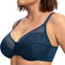 HSIA Minimizer Bras for Women Enchante Full Coverage Underwire Bras Plus Size Lifting Floral Lace Bra for Heavy Breast (Black) 36DD