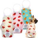 3 Pack Washable Female Dog Diaper Onesie Sanitary Pantie with Adjustable Suspender, Reusable Fixed Doggie Diapers, Super Absorbent Leakproof for Small Medium Large Dog in Heat Cycle (Medium(10"-16" Waist))