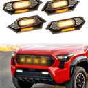 Front Grille Grill Lights for 2024 2025 Tacoma TR D Off Road Sport OEM Grill Led Grills Light for Tacoma Accessories,Amber 4PCS (24Tacoma-Off Road-A)