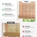 UNISHADES No Drill Cordless Bamboo Roman Shades, 35×72 in, Sand Tan