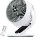 DREO Oscillating Fan for Bedroom, 13 Inch Quiet Table Fans for Home Whole Room, 75ft Powerful Airflow, Desk Air Circulator Fan with Remote, 120 Adjustable Tilt, 4 Speeds, 8H Timer, for Office Desktop