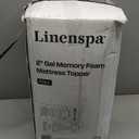 LINENSPA Memory Foam Mattress Topper - 2 Inch Gel Infused Memory Foam - Plush Feel - Cooling and Pressure Relieving - CertiPUR Certified - Dorm Room Essentials - Full Size