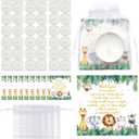 MTLEE 60 Sets Baby Shower Party Favors for Guests Baby Shower Gifts Tea Lights Candles with Thank Tags and Return Gift Bags for Boys Girls Birthday Gender Reveal Party Supplies(White,Animal)