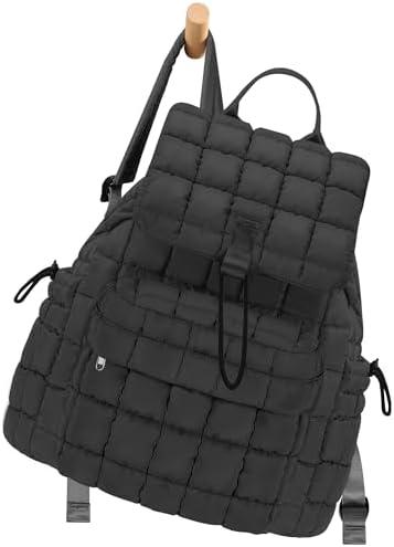 TILYMOL Puffy Backpack for Women, Quilted Backpack for Travel, Ultra Lightweight Puffer Daypack, Grey