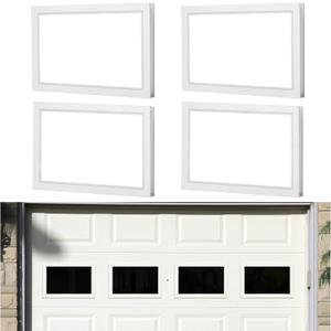 Tandefio 4 Pcs Garage Door Windows Vinyl with UV Resistant Plexy Glass Garage Door Windows Inserts(Style2)