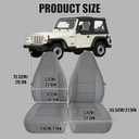Front Seat Covers for Jeep Wrangler TJ 1997 1998 1999 2000 2001 2002, Durable Automotive Interior Protection with Enhanced Padding - Gray