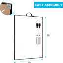 TSJ OFFICE Small White Board - 16" X 12" Portable Black Aluminum Framed Whiteboard, Magnetic Dry Erase Board with a Handle, to Do List Notepad for Office, Home, School