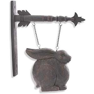 K&K Interiors 14365A Small Dark Brown Sitting Rabbit Arrow Replacement, 11" Wide x 10-1/2" Tall x 4" Deep