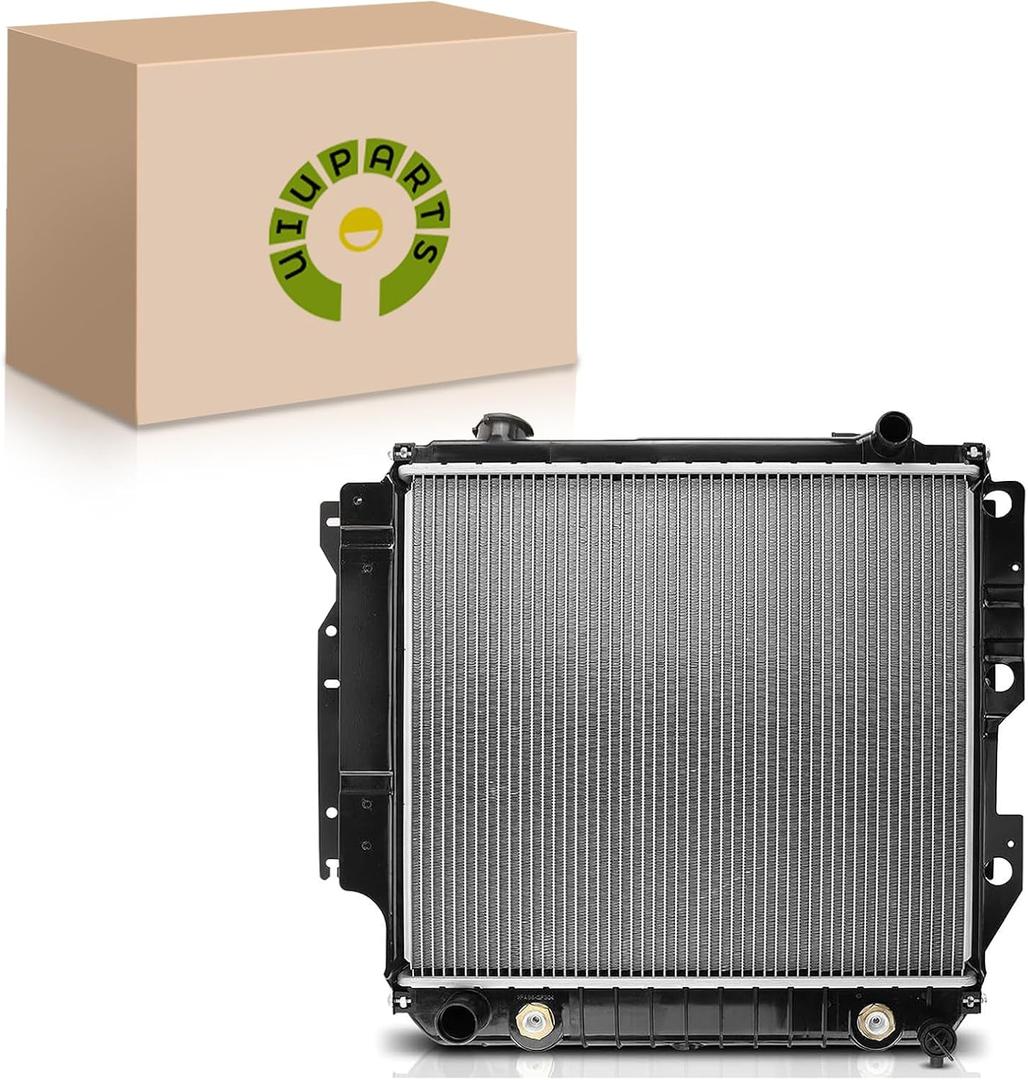 UIU Engine Coolant Radiator Assembly with Transmission Oil Cooler Compatible with Jeep Wrangler 87-95/97-06, TJ 97-06, 2.4L 2.5L 4.0L 4.2L, Automatic Transmission, Replace# 52028041, 52028112
