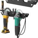 Angle Grinder Holder - 2 Bay Angle Grinder Rack/Stand Storage Rack with Cord Hanger, Wall mount Bracket for Cutters Polishers, Garage and Workspace.