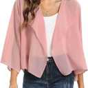 Womens Summer Tops Short Shrugs Kimono Cardigans Casual Chiffon Bolero Jackets 2026, M