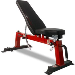 CAP Barbell Deluxe Utility Weight Bench Color Series (Red, Square Backpad)