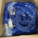 JAPCHET 4 Pack 6.5 Feet Velvet Rope, Blue Velvet Stanchion Rope with Silver Polished Hooks, Crowd Control Queue Line Barrier Rope Hanging Ropes for Hotels, Movie Theaters