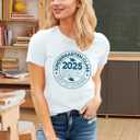 Class of 2038 Shirts Women First Day of Kindergarten Teacher Shirt Grow with Me Short Sleeve Gift Tee Tops (White, XL)