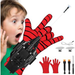 HNCSFW Spider Silk Launcher for Kids,Web Shooters- USB Type c Charging, Launch Distance 8ft - Can Grab Small Objects-Variety of Play Modes (Black) Kids Edition