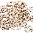 Abaodam 50 Pcs Wooden Gears, Unfinished Wood Cogs for Crafts, Assorted Mixed Sizes Natural Wheels for DIY Steampunk Art Projects and Home Decor