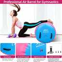 Gymnastics Air Barrel Roller, Inflatable Tumbling Roller Air Mat, Ergonomic Yoga Training Equipment, Barrel Trainer with Pump for Backhandspring, Cheerleading, Home, Gym & Yoga Practice-Multiple Sizes 2.6FT3.5FT Length