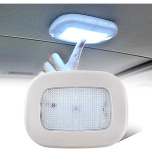 Teguangmei Auto Car Interior Ceiling Roof Dome Light Fixture with USB Rechargeable 10LEDs Press Switch Wireless Car Dome Lamp Universal for Car Truck Trailer Camper Motorhome Boat(White Light)