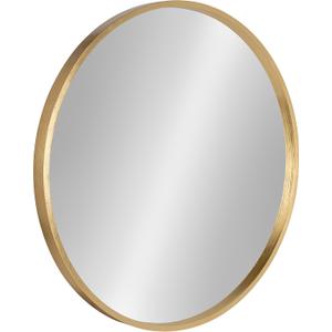 Kate and Laurel Travis Round Wood Wall Mirror, 25.6" Diameter, Gold, Modern Glam Wall Dcor Accent