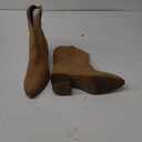 IXU Cowboy Boots for Women Ankle Cowgirl Booties Wide Mid Calf Pointed Toe Western Boots Short Chunky Classic Booties (8.5, Camel)