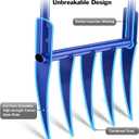 56'' Heavy Duty Broadfork for All the Soils, Unbreakable Design Pitchfork, 5 Sharp and Cambered 11'' Tines Bord Fork Garden Tool, Ergonomic Handles, Good Package, Easy Assembly, Blue