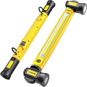Work Light 3000LM Cordless Under Hood Light, 3-Mode Color Temp Work Light Bar with USB-C Fast-Charge 5200mAh, Magnetic & Hook Underhood Lighting, Job Site Lighting for Mechanic/Car Repairing/Garage (Yellow)