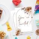 Soiceu Floral Fall Wedding Invitations Autumn Fall Marriage Wedding Party Invites with Envelopes Set of 20