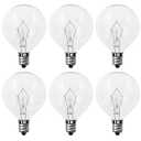 Candle Warmer Lamp Bulb,25 Watt Scentsy Light Bulbs for Wax Warmer,Wax Burner,G50 120V E12 Base Light Bulbs for Full Size Scentsy Wax Warmer,Long Lifespan Wax Warmer Bulbs,Warm White,6 Pack ﻿