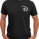 Disney Big & Tall Logo D Pocket Men's Tops Short Sleeve Tee Shirt (Black), Small