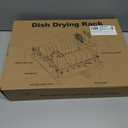 Dish Drying Rack Kitchen - Dish Racks for Kitchen Counter Space-Saving, Dish Drainer with Automatic Drain and Adjustable Spout, Dishwasher Rack with Cutlery Holder, 16.5" D x 11.6" W x 6.6" H (1 Tier - Black)