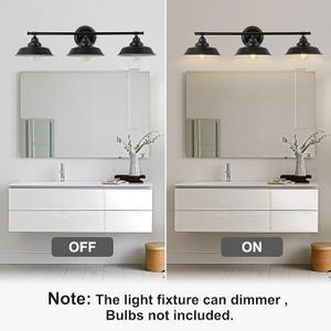 GoYeel Bathroom Vanity Light Fixtures Over Mirror Matte Black Vanity Wall Sconce Lighting 3 Lights Rustic Farmhouse Vanity Light Industrial Indoor Wall Light Fixture for Bathroom Dressing Table