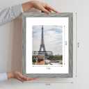 11x14 Picture Frame Set of 4, Real Glass and Wood Frame, 8x10 Mat, 11x14 in