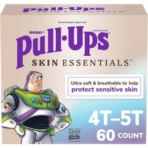 Pull-Ups Boys' Skin Essentials Potty Training Pants, Training Underwear, 4T-5T (38-50 lbs), 60 Ct