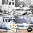 Clastyle Cosmic Space Planet Laundry Basket Star Kids Clothes Book Storage Basket Gift Toy Box for Bedroom Decor,Rocket,36x45 cm